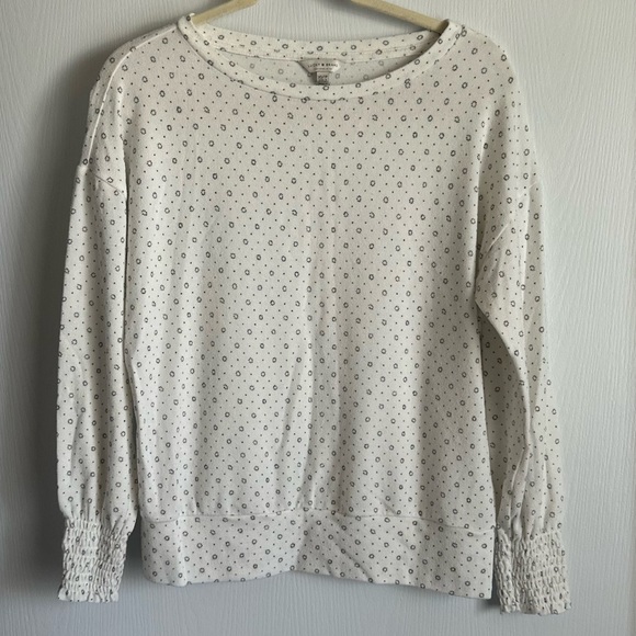Lucky Brand White and Black Patterned Top - Picture 1 of 4